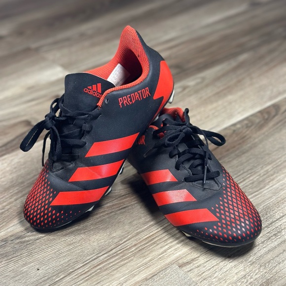 Adidas Predator Black and Red Soccer Cleats - Picture 1 of 6